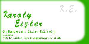 karoly eizler business card